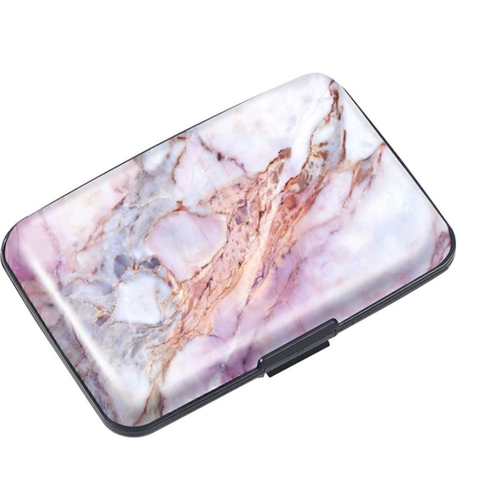 Pink marble credit card holder